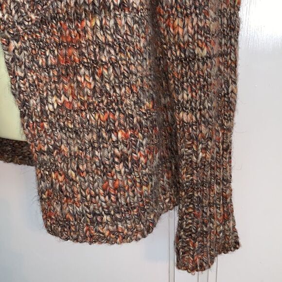 Mottled brown/orange/cream wool open cardigan - Picture 3 of 6